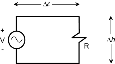 voltage source connected to a resistor