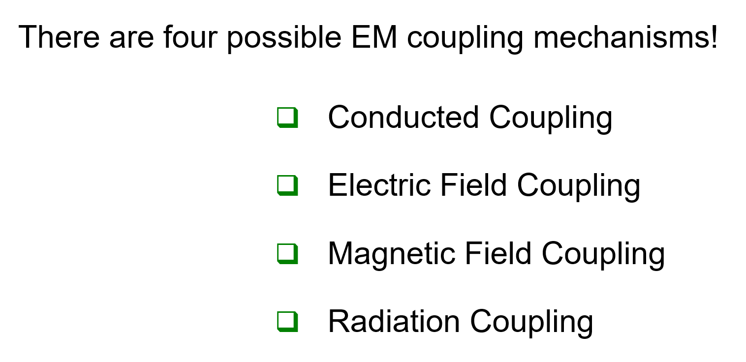 The Four EM Coupling Mechanisms