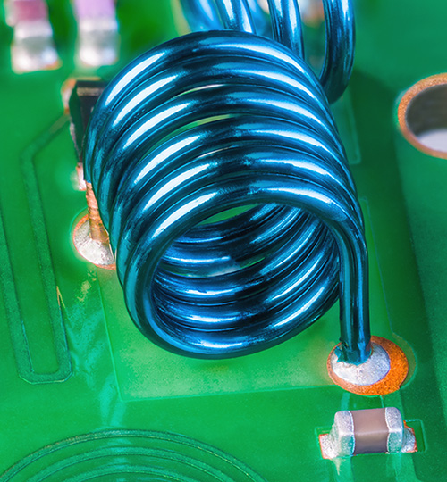 An air core inductor on a circuit board