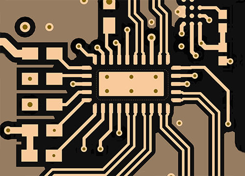 Circuit board traces viewed in a board layout viewer