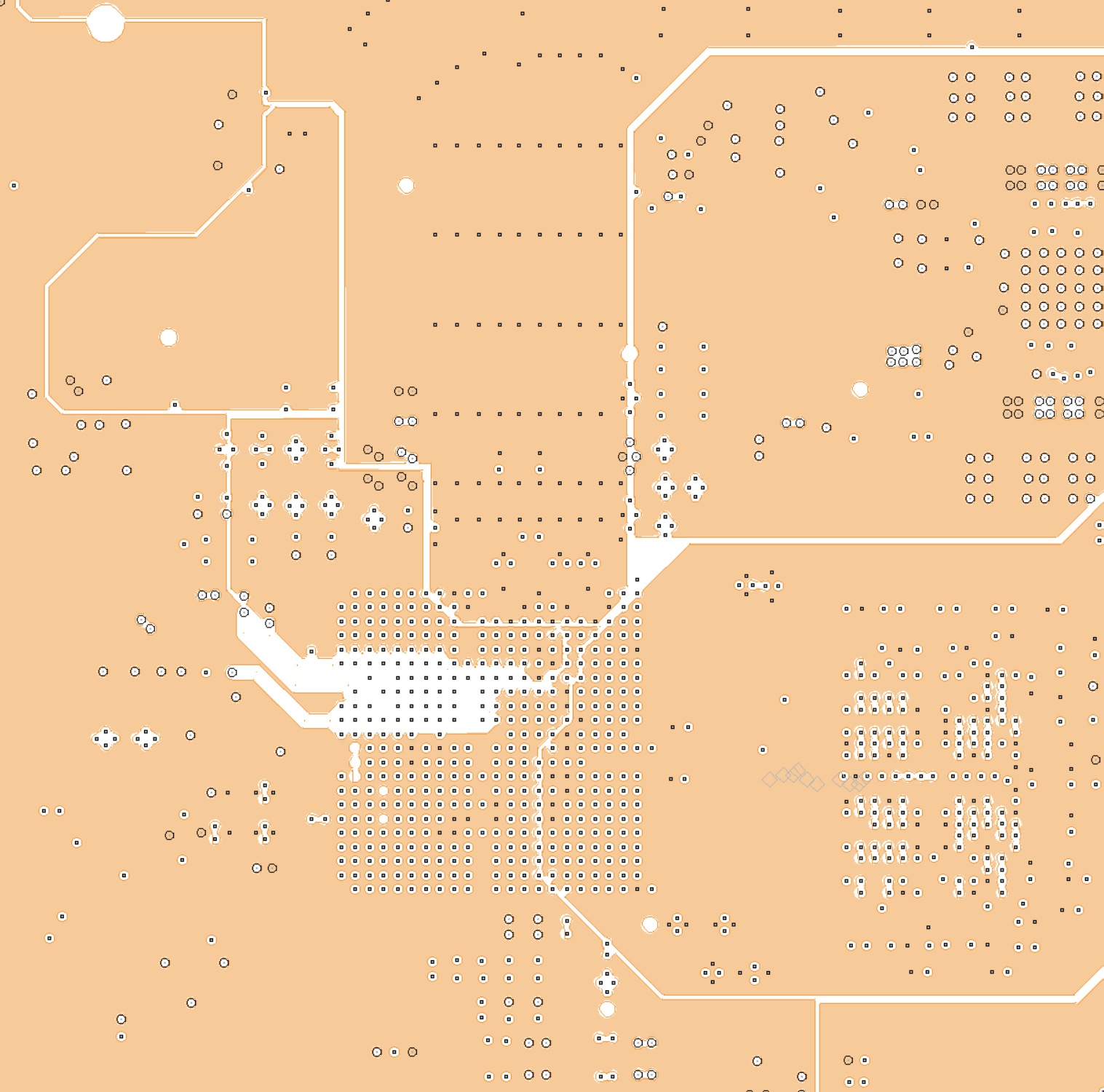 copper fill on layer 6 of a printed circuit board