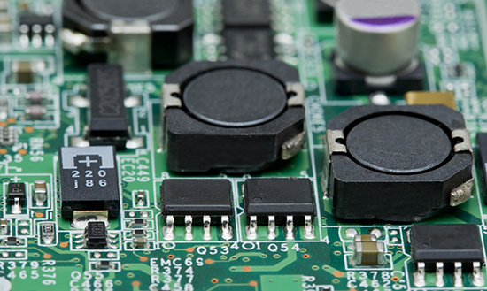 power converter components on a circuit board