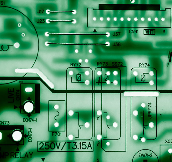 circuit board with two isolated sections