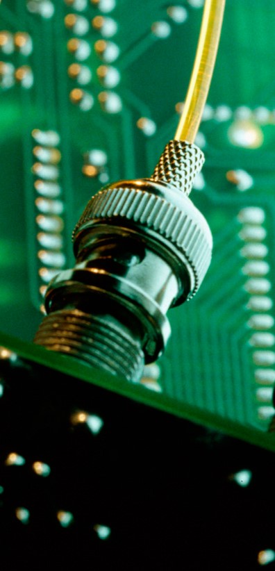 a coaxial cable connected to a circuit board