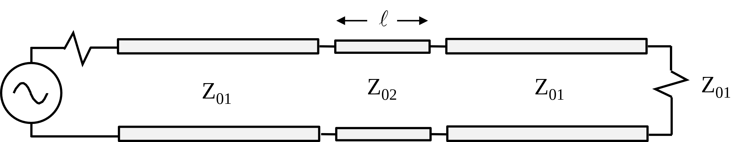 Figure 1. Model of a discontinuity in a matched transmission line.