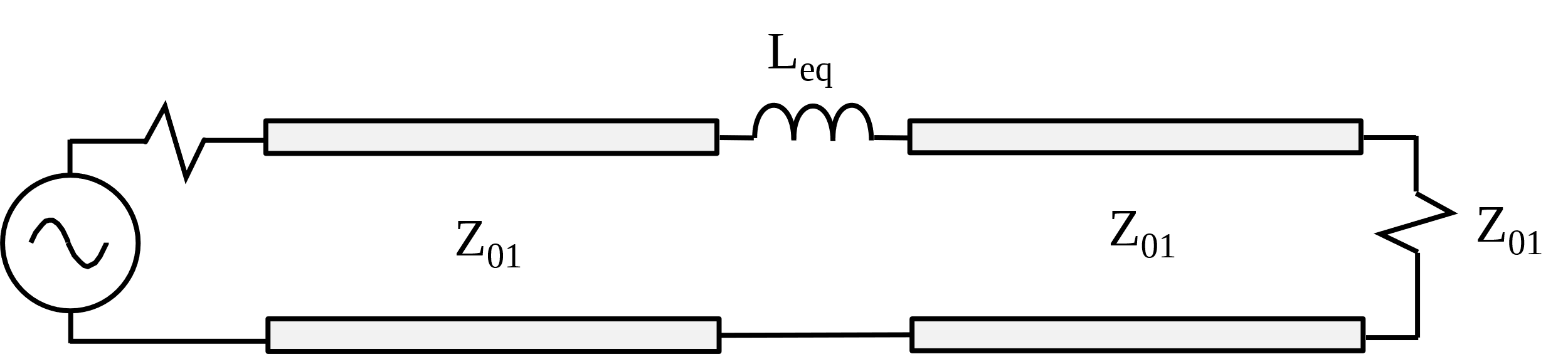 Figure 3. Simplified model of short discontinuity when Z02>Z01.