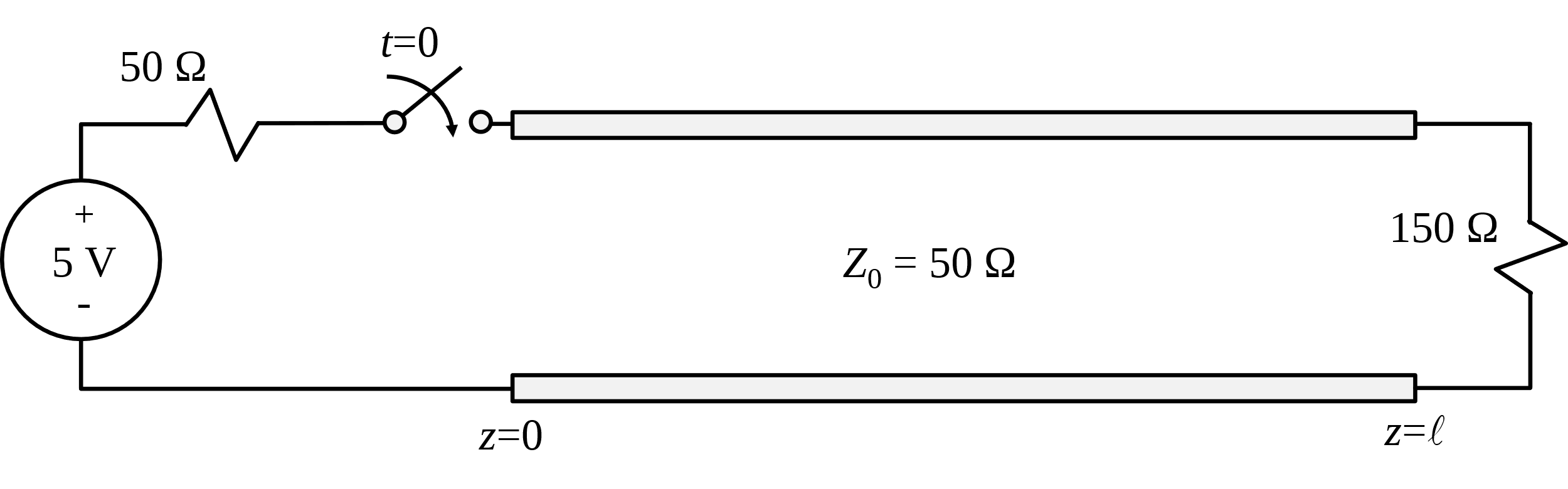 Equivalent circuit for a section of transmission line