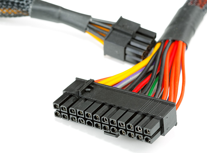 two ends of a multi-wire cable