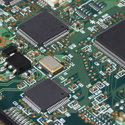 section of a printed circuit board