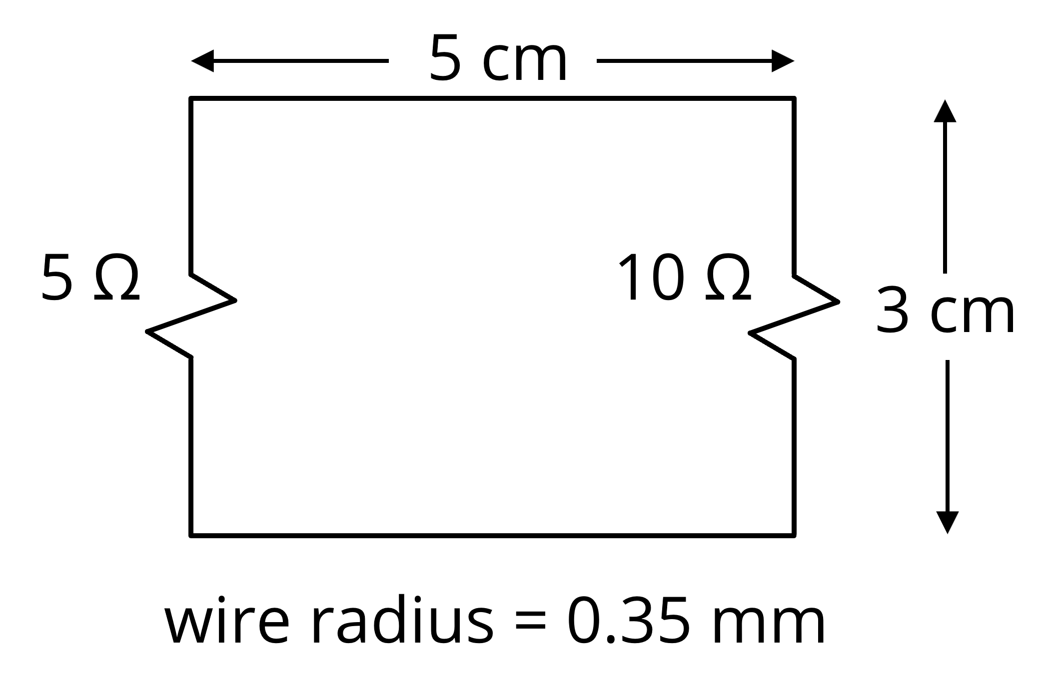 3-cm x 5-cm circuit with two resistors