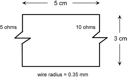3-cm x 5-cm circuit with two resistors